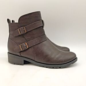 Croft & Barrow Ortholite Side Zip Booties Women's 8.5M Tower Brown Ankle Boots